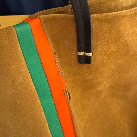 Clare V Simple Tote Camel Suede Nappa Mini Stripe - Picture 11 of 11